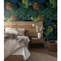 Mural tropikalne liście Wallcolors Blue Leaves Dzień Dobry