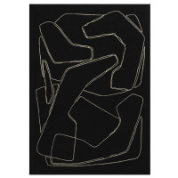 Dywan geometryczny linie czarny AMALGAME Noir Toulemonde Bochart