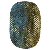 Dywan owalny imitujący skórę APIDEA Bleu Vert Toulemonde Bochart