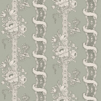 Tapeta kwitnące paski Sandberg S10249 Alexandra Sage Green Le Village