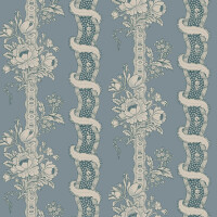 Tapeta kwitnące paski Sandberg S10250 Alexandra Misty Blue Le Village