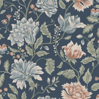 Tapeta kwiaty vintage Sandberg S10263 Annabelle Classic Blue Le Village