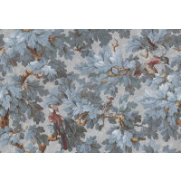 Fototapeta botaniczna - liście dębu i ptaki Sandberg S10274 Benjamin Misty Blue Le Village