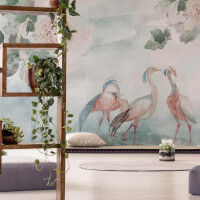 Fototapeta botaniczna w ptaki i kwiaty WallArt Eden