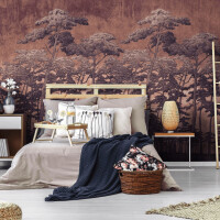 Fototapeta sosnowy las WallArt Secret Forest Rust