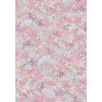 Tkanina welurowa ze wzorem łąki Cole & Son Grande Fleur Velvet Cerise Eau de Nil F121/1008 The Gardens Vol. II