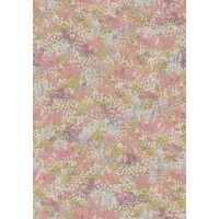 Tkanina lniano-bawełniana ze wzorem drobnej łąki Cole & Son Petite Fleur Linen Union Peach Blush F121/1001 The Gardens Vol. II