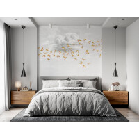 Mural chmury i jaskółki PaperMint SWALLOW CLOUD Ambre Royale 851 Origins