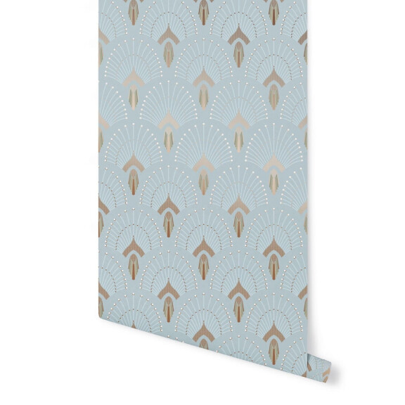 Tapeta art-deco Papermint 1925 Bleu Clair Dore 561 Classics