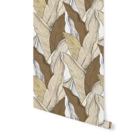 Tapeta liście Papermint LEAF terre d'ombre 938 Classics