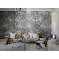 Fototapeta florystyczna Rebel Walls R19210 Dazzling Foliage Blue Vintage Brocade