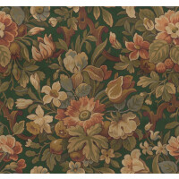 Tapeta kwiaty vintage Rebel Walls R19265 Vintage Garden Green Vintage Brocade