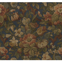 Tapeta kwiaty vintage Rebel Walls R19267 Vintage Garden Blue Vintage Brocade