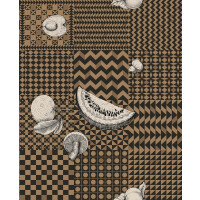 Tapeta owoce i geometria czarno-złota Cole & Son Frutta e Geometrico 123/6031 Fornasetti Senza Tempo II