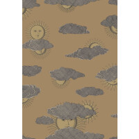 Tapeta słońce i chmury złota Cole & Son Soli e Nuvole 123/2011 Fornasetti Senza Tempo II