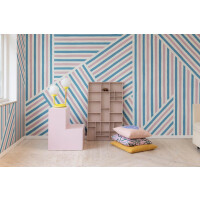 Fototapeta linie Rebel Walls R19409 Different Directions Pink Blue Maximalism More is More