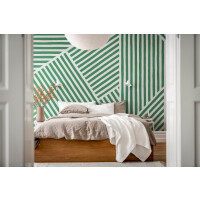 Fototapeta linie Rebel Walls R19410 Different Directions Green Maximalism More is More