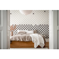 Fototapeta kwadraty jak szachownica Rebel Walls R19411 Pixels Black White Maximalism More is More