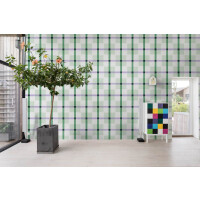 Fototapeta nowoczesna krata Rebel Walls R19427 Outside the Box Green Lilac Maximalism More is More