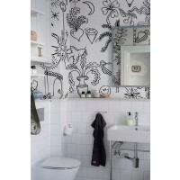 Fototapeta jak rysunki w brudnopisie Rebel Walls R19459 Doodle White Maximalism More is More