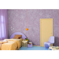 Fototapeta jak rysunki w brudnopisie Rebel Walls R19461 Doodle Lilac Maximalism More is More