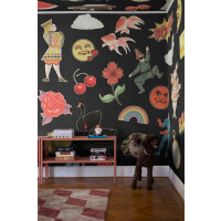 Fototapeta w stylu pop-art Rebel Walls R19464 Patches Black Maximalism More is More