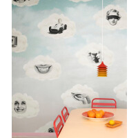 Fototapeta chmury retro Rebel Walls R19467 Retro Clouds Blue Maximalism More is More