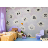 Fototapeta chmury retro Rebel Walls R19468 Retro Clouds Pink Maximalism More is More