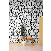 Fototapeta napisy Rebel Walls R19469 Blah blah blah White Maximalism More is More