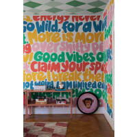 Fototapeta napisy Rebel Walls R19471 Blah blah blah Rainbow Maximalism More is More