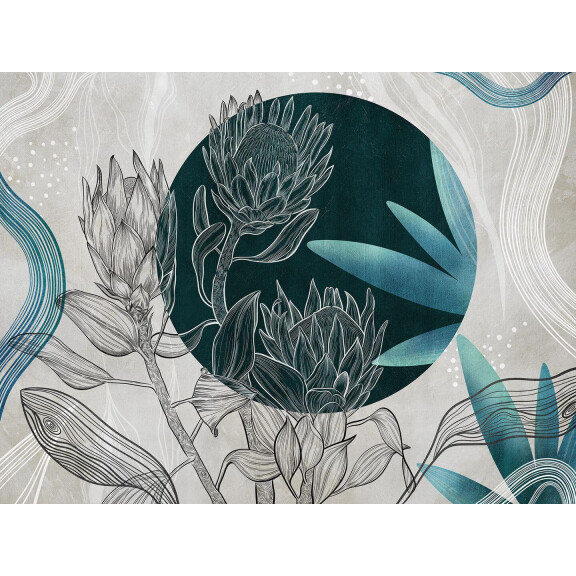 Fototapeta nowoczesne kwiaty i geometria Wallcraft Protea 810322301