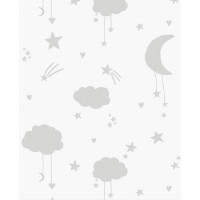 Tapeta chmurki, gwizdki i księżyc Next 118332 Moon & Stars