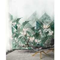 Fototapeta geometria i tropikalne kwiaty Wonderwall Hawaii 34072908