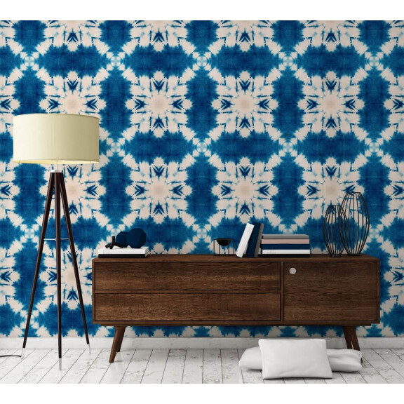 Mural jak tkanina barwiona krawatowo Mind the Gap SHIBORI BUTTERFLY WP20203 Premium Designer Wallpaper Collection