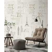 Mural szkic Wieży Eiffla Mind the Gap GRAND EIFFEL WP20217 Premium Designer Wallpaper Collection