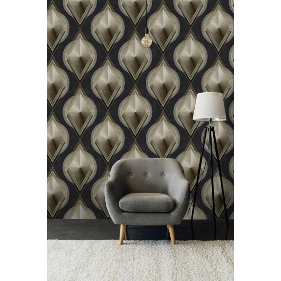 Mural geometryczny w stylu art-deco Mind the Gap METROPOLIS WP20228 Premium Designer Wallpaper Collection