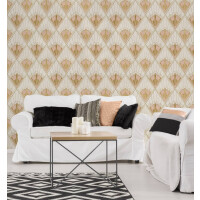 Mural wachlarze w stylu art-deco Mind the Gap REVIVAL Taupe WP20232 Premium Designer Wallpaper Collection