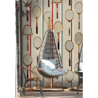 Mural rakiety tenisowe w stylu retro Mind the Gap THE GAME WP20243 Premium Designer Wallpaper Collection