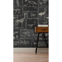 Mural szkielety zwierząt Mind the Gap ZOOARCHELOGY Anthracite WP20237 Premium Designer Wallpaper Collection