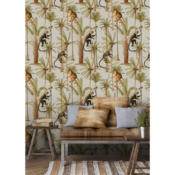 Mural małpy i palmy Mind the Gap BARBADOS WP20161 Premium Designer Wallpaper Collection