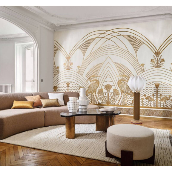 Mural w stylu Art Deco z czaplami Casamance 76193160 Elephantine Bord Du Nil