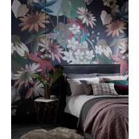 Mural Kwiaty 1838 Wallcoverings 1906-131-01 Clematis Ebony Murals