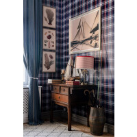 Tapeta Krata Mind The Gap SEAPORT PLAID Navy Blue WP30067 Sundance Villa Complementary