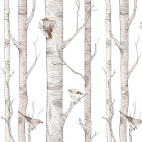 Tapeta drzewa i ptaki Birch Forest Dekornik DEKO.TAP.082