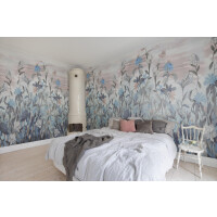 Fototapeta polne kwiaty Rebel Walls R18686 Misty Garden Blue Cottage Core