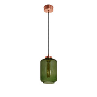 Lampa wisząca pojedyncza Famlight Leyte Bottle Green Copper