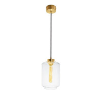 Lampa wisząca pojedyncza Famlight Leyte Transparent Brass