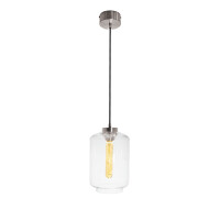 Lampa wisząca pojedyncza Famlight Leyte Transparent Stainless Steel