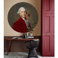 Mural okrągły portret mężczyzny z różą Dots Rose Lover Red 8723 Wallcolors