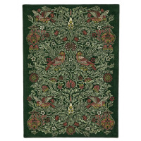 Dywan z botanicznym wzorem zielony MOREW – BIRD TRUMP GREEN 128307 Morris & Co.